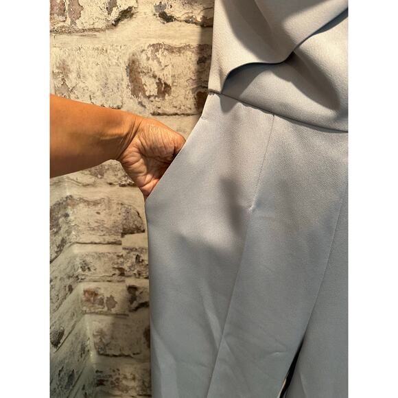 REISS Mandi Silver Lake One Shoulder wedding guest semi formal Jumpsuit size 4 - Picture 9 of 13